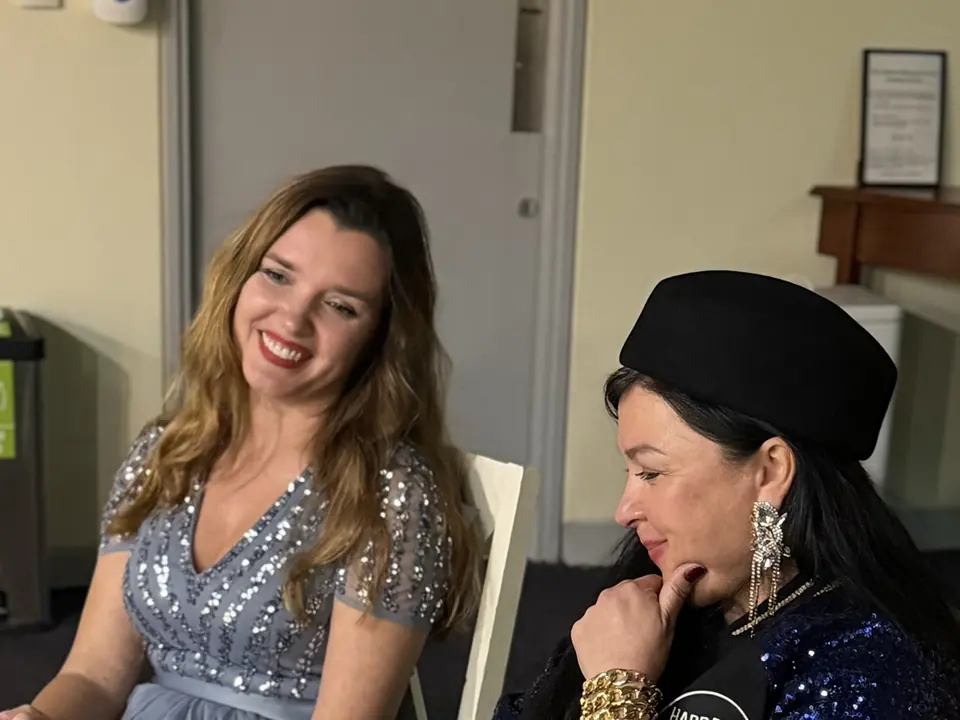 Two evening guests in costume