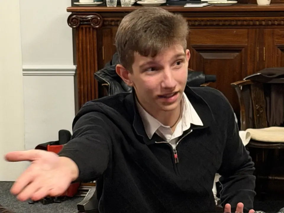 A player makes his case at the table